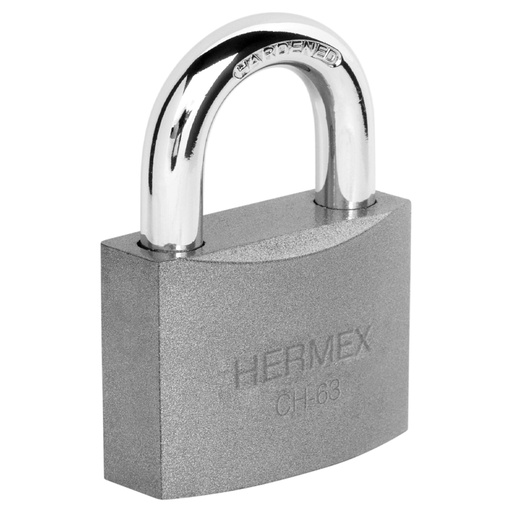 [43803] Candado de hierro 63 mm gancho corto en blíster, HERMEX CHB-63