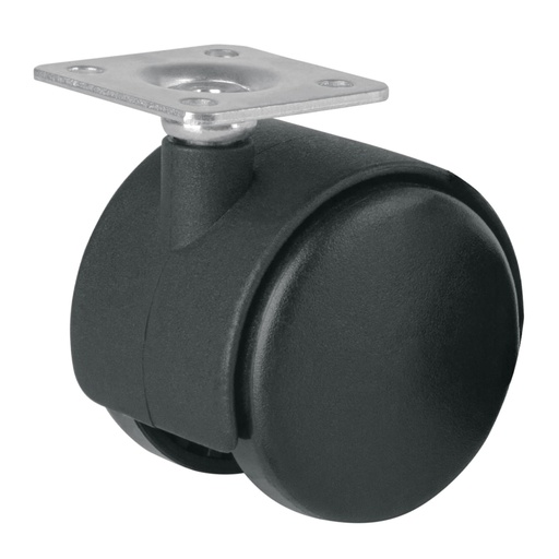 [44385] Rodaja tipo yoyo de 50 mm con placa, sin freno, FIERO ROY-50