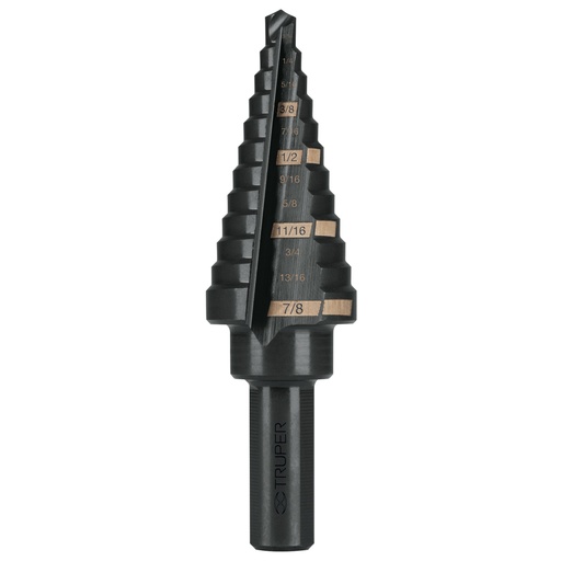 [12125] Broca escalonada óxido negro 12escalones 3/16' a 7/8',Truper BES-12