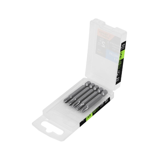 [12149] Estuche con 5 puntas de cruz PH3 largo 2', Truper Expert PUDE-1203