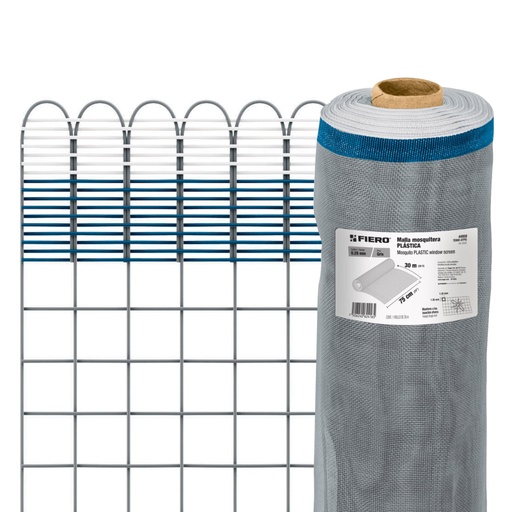 [44958] Rollo de 30 m x 0.75 m de malla mosquitera plástica gris TEMO-07PG