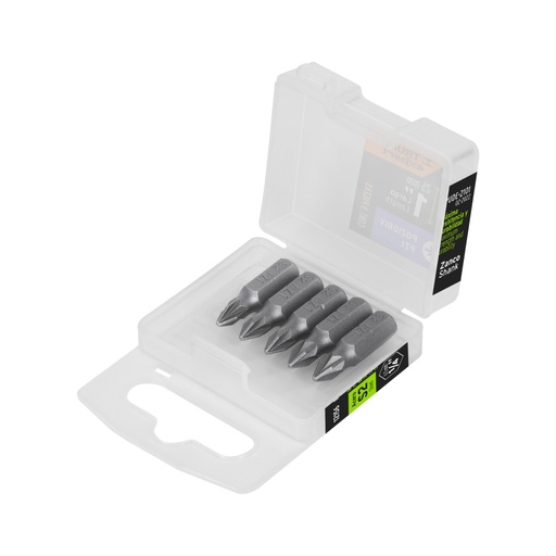 [12156] Estuche con 5 puntas pozidriv PZ1 largo 1', Truper Expert PUDE-2101