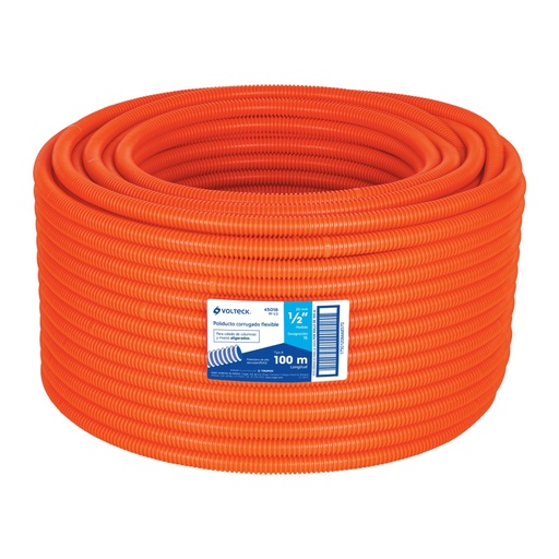 [45018] Metro de poliducto 1/2' corrugado flex. s/guía, rollo 100 m PF-1/2