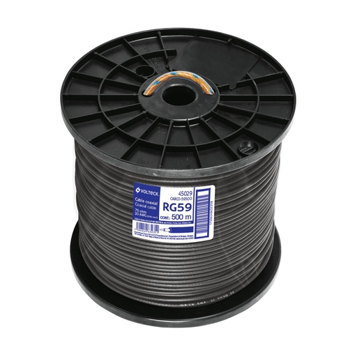 [45029] Metro de cable coaxial RG59 en carrete de 500 m, Volteck CABCO-59500