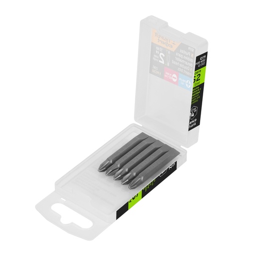 [12179] Estuche con 5 puntas dobles PH2 y 9/32' largo 2', Expert PUDE-4202