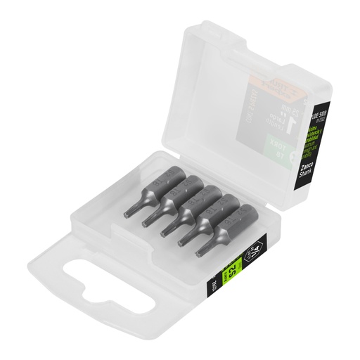 [12192] Estuche con 5 puntas torx T8 largo 1', Truper Expert PUDE-5108