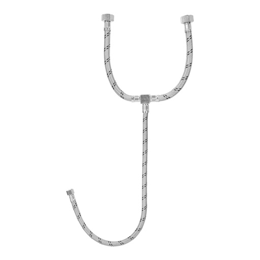 [45506] Manguera 'T' lavabo/fregadero,acero inox,3/8'x1/2'x1/2',55cm FTE-55XL