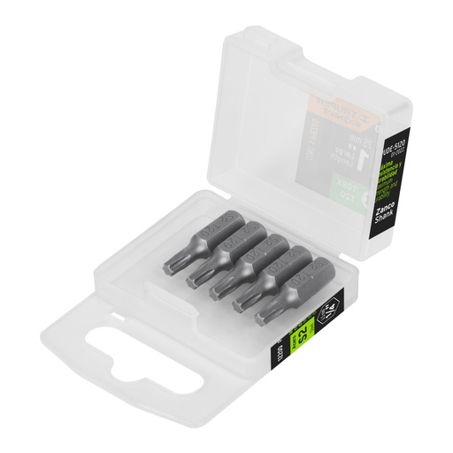 [12200] Estuche con 5 puntas torx T20 largo 1', Truper Expert PUDE-5120