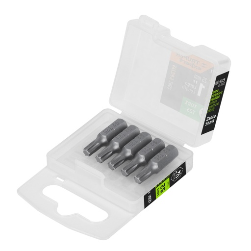 [12201] Estuche con 5 puntas torx T25 largo 1', Truper Expert PUDE-5125