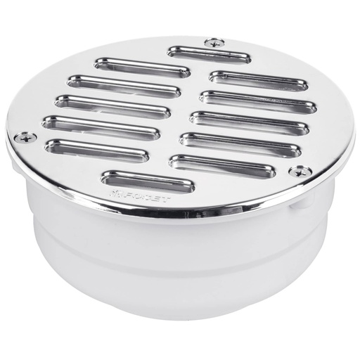 [46023] Coladera de ABS con rejilla cromada 5', con tornillos, FOSET COL-52