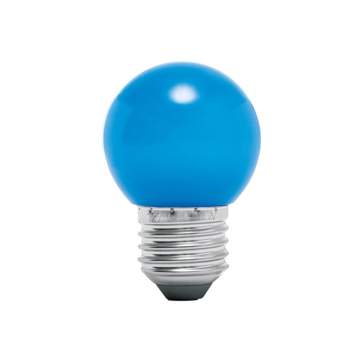 [46026] Lámpara LED tipo bulbo G45 1 W color azul, caja, Volteck LED-1AZ