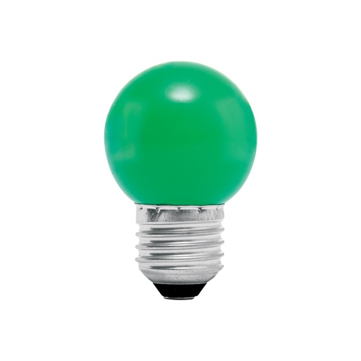 [46027] Lámpara LED tipo bulbo G45 1 W color verde, caja, Volteck LED-1VE