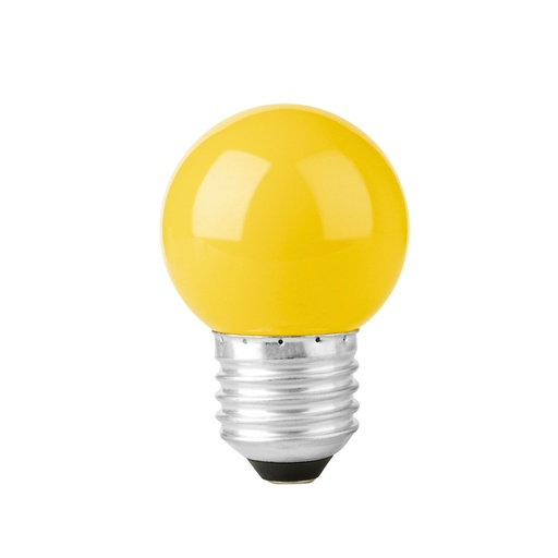 [46028] Lámpara LED tipo bulbo G45 1 W color amarillo, caja, Volteck LED-1AM
