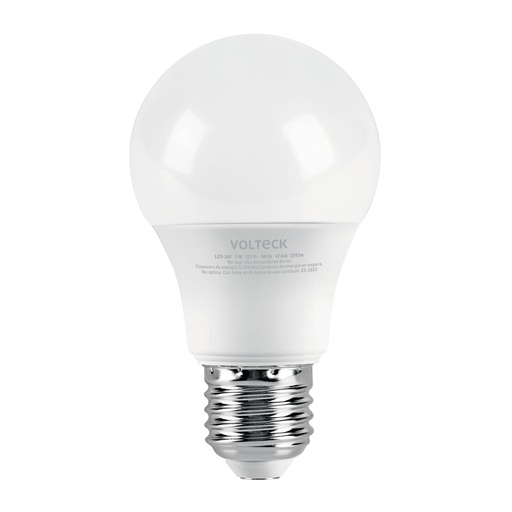 [46275] Lámpara LED A19 3 W (equiv. 25 W) luz de día blíster Volteck LED-30F
