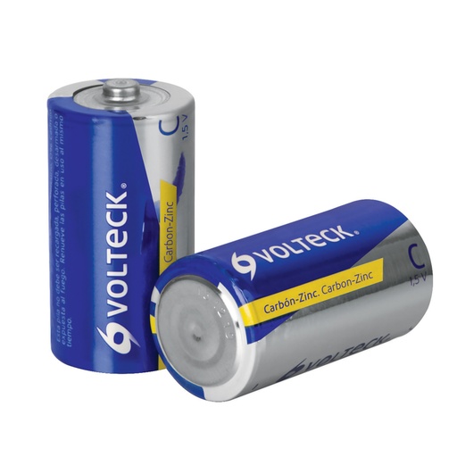 [46310] Blíster con 2 pilas zinc-carbón C, VOLTECK ZI-C