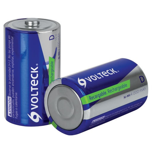 [47206] Blíster con 2 pilas recargables D larga duración, 4000 mAh RE-D