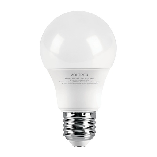 [47544] Lámpara LED tipo bulbo A19 6 W luz de día, caja, Volteck LED-40FC