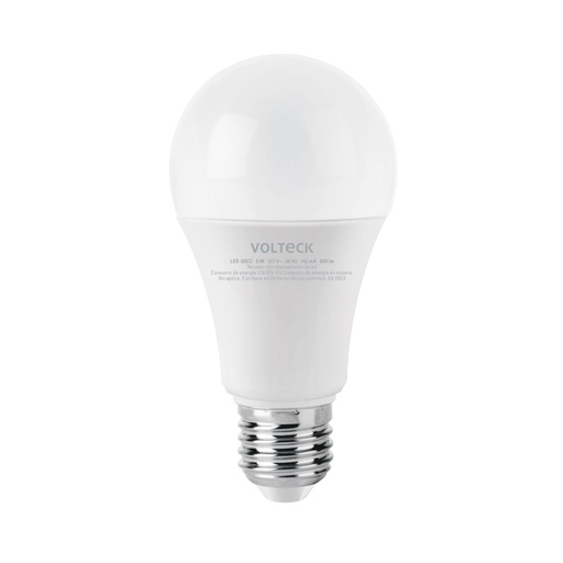 [47547] Lámpara LED A19 9 W (equiv. 60 W), luz cálida, caja, Volteck LED-60CC
