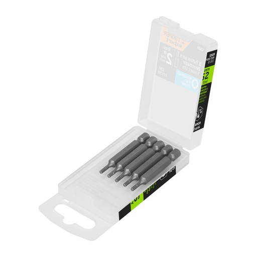 [12609] Estuche con 5 puntas hexagonales de 3/32mm largo 2', Expert PUDE-7209
