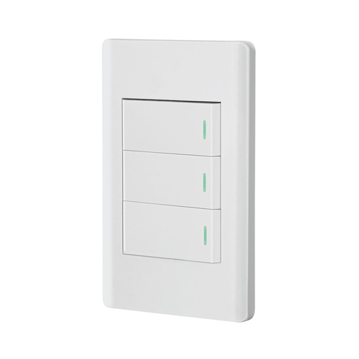 [47957] Placa armada blanca 2 interruptores 1 de 3 vías 1 mód, Lisbo PA-APTR-ELB