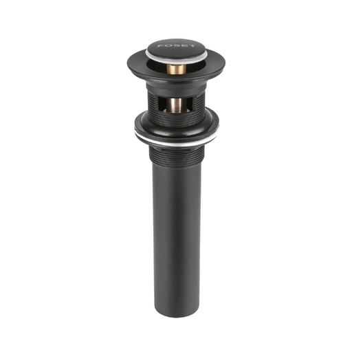 [47981] Contra p/lavabo, 1-1/4', con rebosadero, push, latón, negro CE-206M