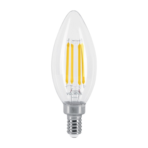 [48253] Lámpara LED tipo vela 4 W con filamento base E12 luz cálida LED-V4F2C