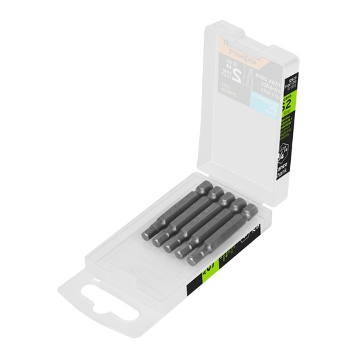 [12629] Estuche con 5 puntas hexagonales de 3/16mm largo 2', Expert PUDE-7218