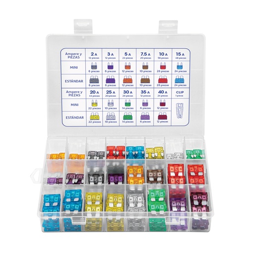 [48302] Juego de fusibles automotrices estándar y mini, 300 pz FUSA-300