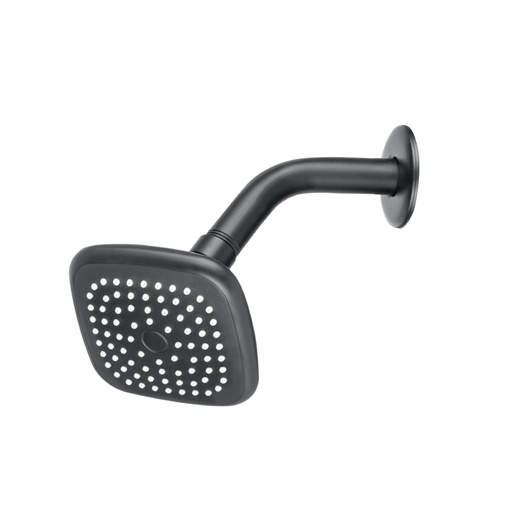 [48420] Regadera cuadrada 3-3/4' brazo y chapetón, negro, Basic R-401M