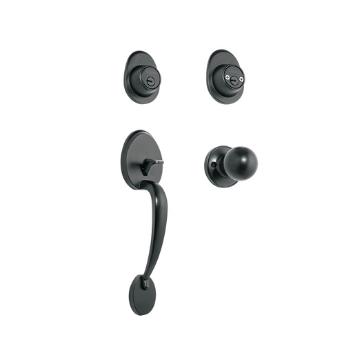 [48436] Jaladera y perilla, Lugo llave-llave, negro, HERMEX CEP-62PJ
