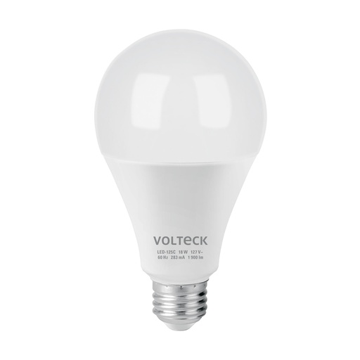 [48459] Lámpara LED A25 18 W (equiv. 125 W) luz cálida, caja Volteck LED-125C