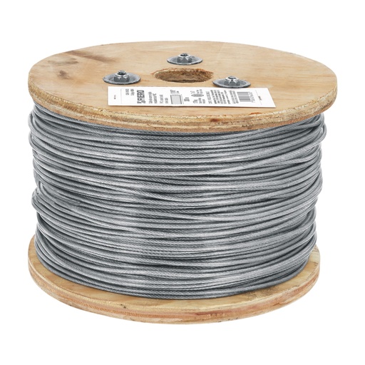 [48804] Metro de cable rígido 1/16' acero 7x7 recubierto PVC, 300 m CAB-1/16RX3