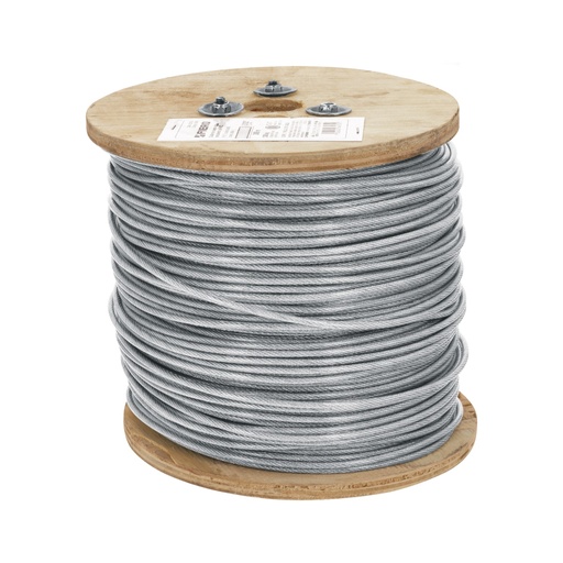[48805] Metro de cable rígido 3/32' acero 7x7 recubierto PVC, 300 m CAB-3/32RX3