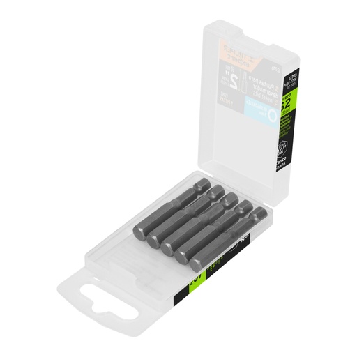 [12705] Estuche con 5 puntas hexagonales de 8 mm largo 2', Expert PUDE-7208