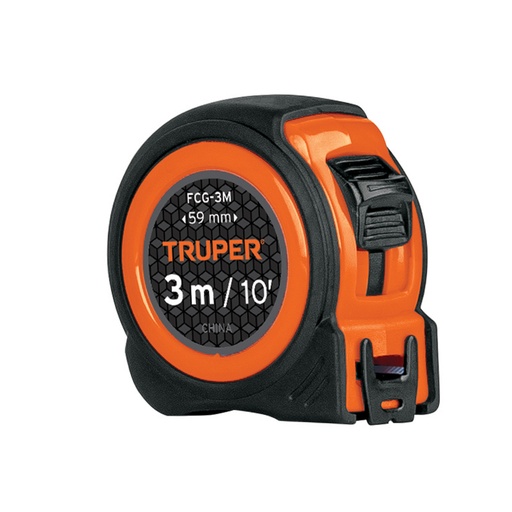 [12771] Flexómetro compacto contra impactos 3 m cinta 16 mm, TRUPER FCG-3M