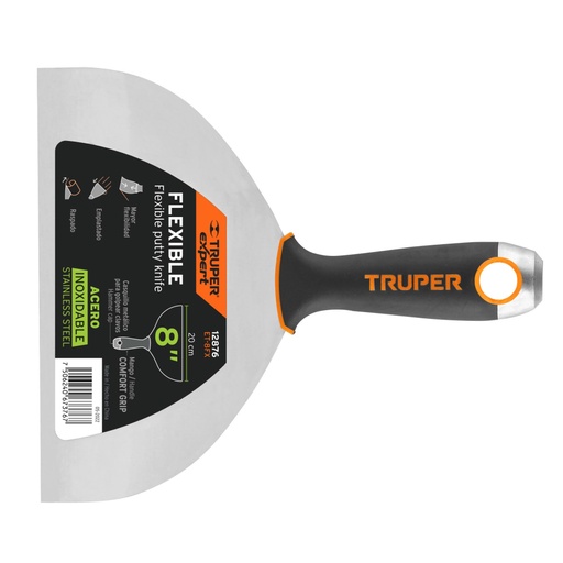 [12876] Espátula flexible 8' acero inox. mango Comfort Grip, Expert ET-8FX