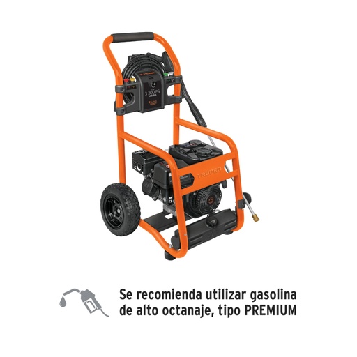 [12909] Hidrolavadora con motor a gasolina, 3,300 PSI, Truper LAGAS-3300