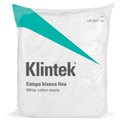 [57000] Bolsa de 1 kg de estopa color blanca, KLINTEK ESTO-1B