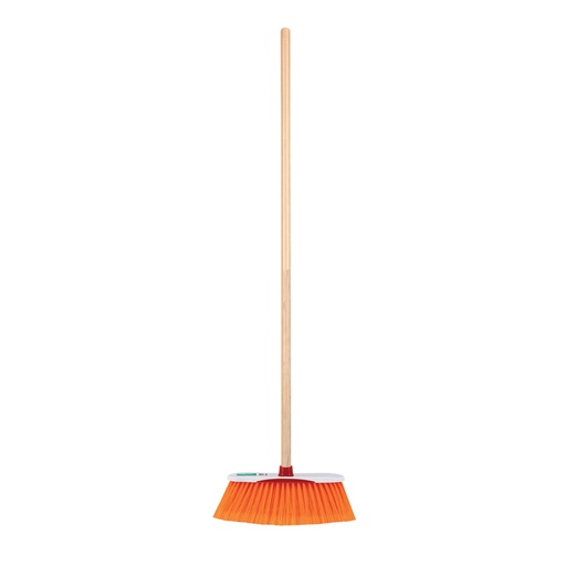 [57030] Escoba cerdas de PET extra suaves, bastón de madera ES-350S