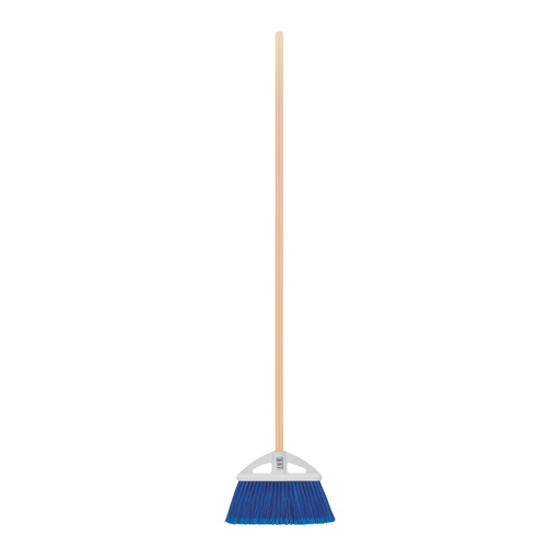 [57051] Escoba chica tipo abanico, cerdas de PVC, bastón de madera ES-160A