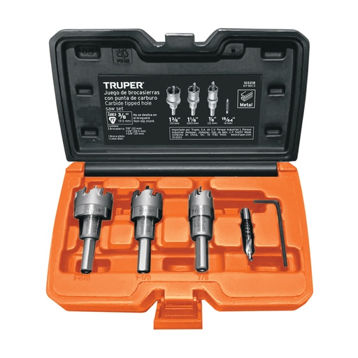 [103218] Juego de 3 brocasierras de carburo de tungsteno, Truper KIT-BSC-3