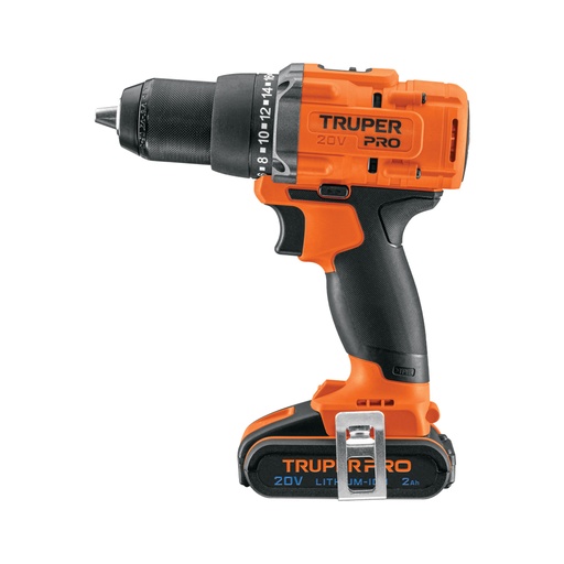 [103249] Taladro 1/2', 20V, 1 batería 2Ah, TRUPER PRO TALI-20A2