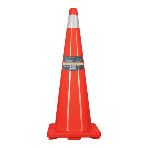 [13127] Cono de precaución de 90 cm de PVC con reflejante, Truper CONO-90R