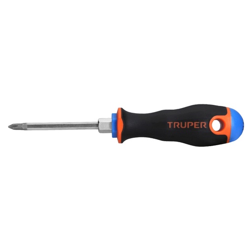 [14064] Desarmador de cruz 3/16' x 3' mango Comfort Grip, Truper DP-3/16X3B