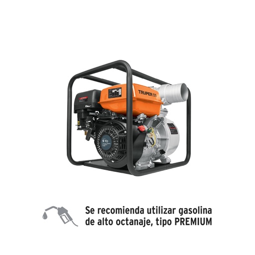 [17118] Motobomba autocebante 4'x4', gasolina 9HP, agrícola, TRUPER MOTB-4