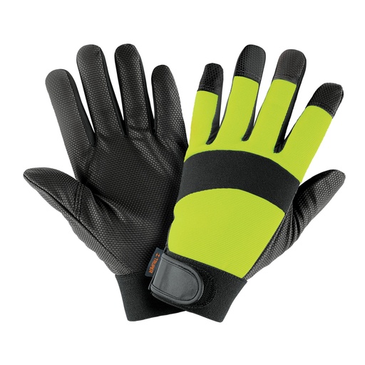 [13194] Guantes mecánico, alta visibilidad, palma poliuretano, verde GU-645