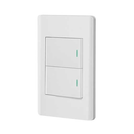 [47961] Placa armada blanca 1 interruptor y 1 de 3vías 1.5mód, Lisbo PA-APDO15-ELB