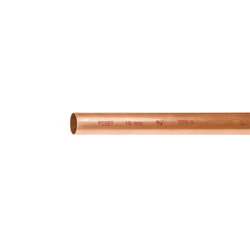 [48152] Tubo rígido de cobre 3/4' tipo 'N', 3m, 0.9kg, FOSET CC-002N