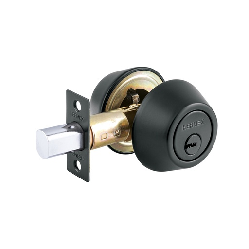 [49223] Cerrojo llave-llave negro, llave de puntos, HERMEX CERO-62