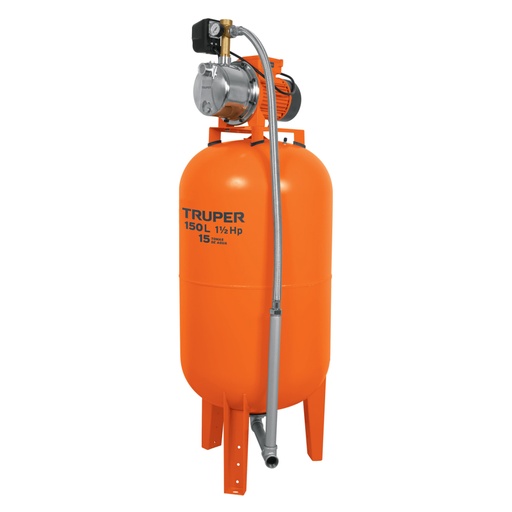 [12257] Equipo hidroneumático 150L, bomba Jet inox. 1-1/2 HP, TRUPER HIDR-1-1/2X150